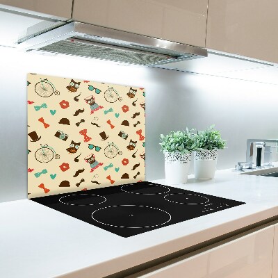 Üveg vágódeszka Hipsterskie baglyok