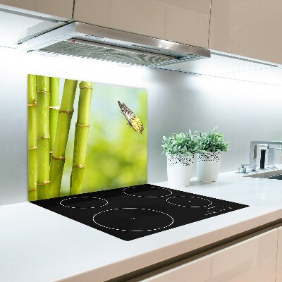 Üveg vágódeszka Bamboo és a pillangó