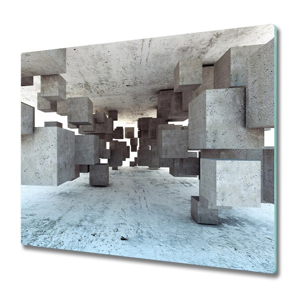 Üveg vágódeszka Kocka betonban
