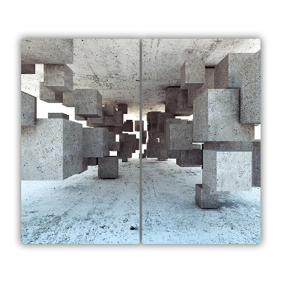 Üveg vágódeszka Kocka betonban