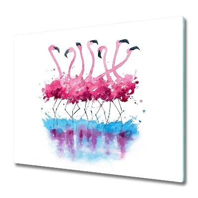 Üveg vágódeszka flamingók
