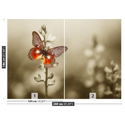 Fotótapéta pillangó virágok