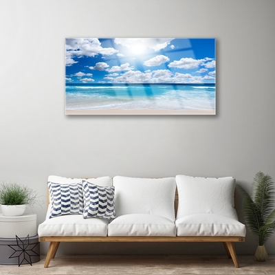 Akril üveg kép Felhők Landscape Sea Beach