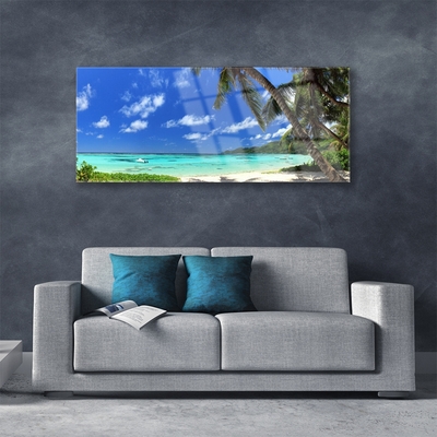 Akril üveg kép Pálmafa Sea Landscape