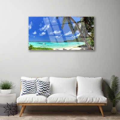 Akril üveg kép Pálmafa Sea Landscape