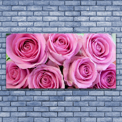 Akril üveg kép Rózsa virágok Plant