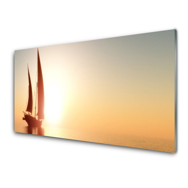 Akril üveg kép Boat Sea Sun Landscape