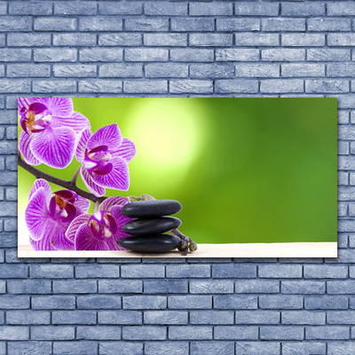 Akrilkép Orchideák zöld virágok