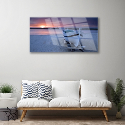 Akrilkép Boat Beach Sun Landscape