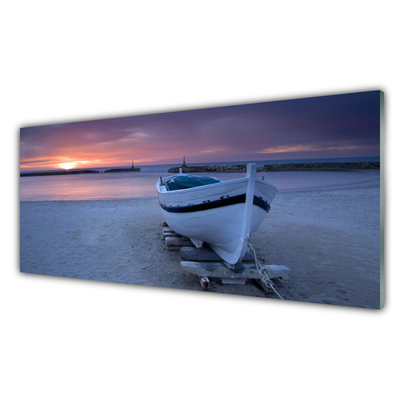Akrilkép Boat Beach Sun Landscape