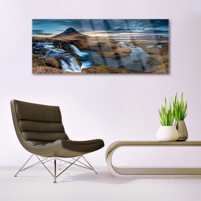 Akril üveg kép Vízesés River Landscape