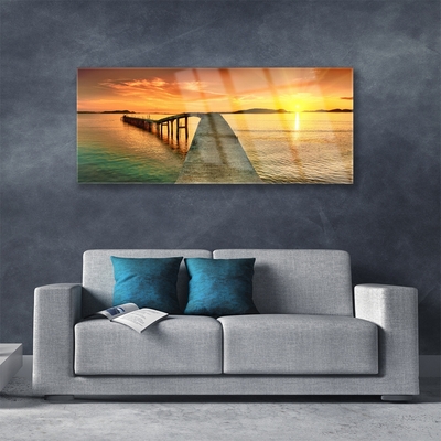 Akrilüveg fotó Sun Sea Bridge Landscape
