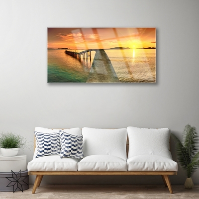 Akrilüveg fotó Sun Sea Bridge Landscape