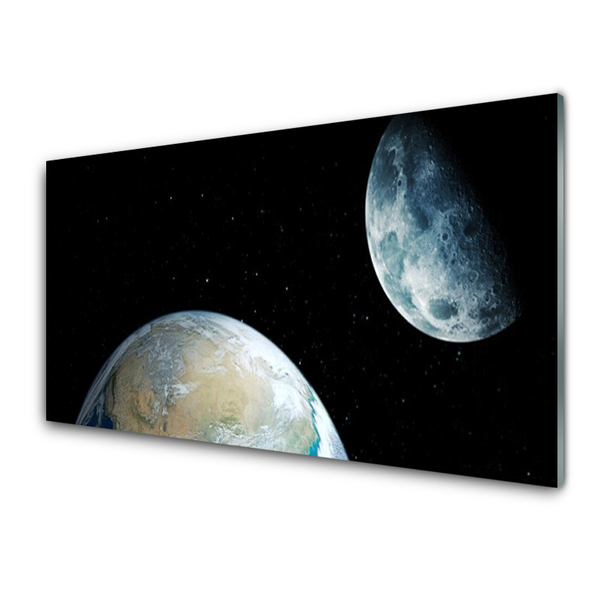 Konyhai falvédő panel Föld hold tér