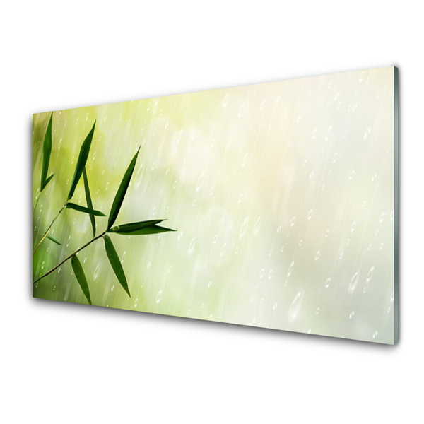 Konyhai üveg fali panel Eső levelek