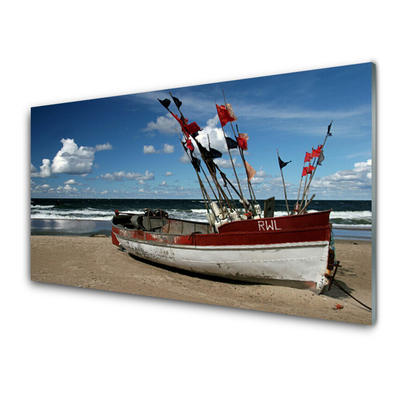 Konyhai panel Boat sea beach landscape