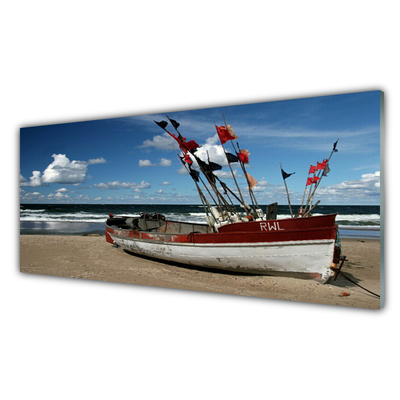 Konyhai panel Boat sea beach landscape