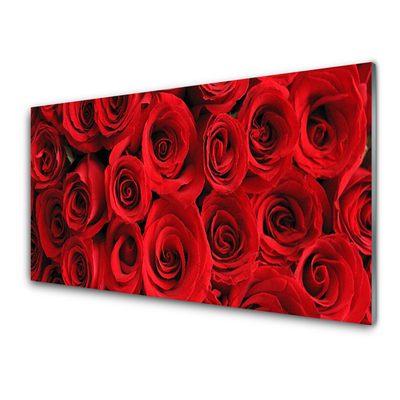 Konyhai üveg fali panel Rózsa virágok