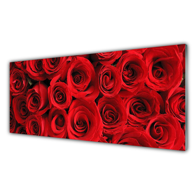 Konyhai üveg fali panel Rózsa virágok
