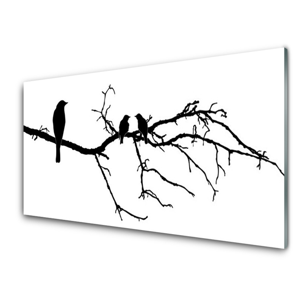 Konyhai hátfal panel Bird branch nature art