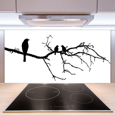 Konyhai hátfal panel Bird branch nature art