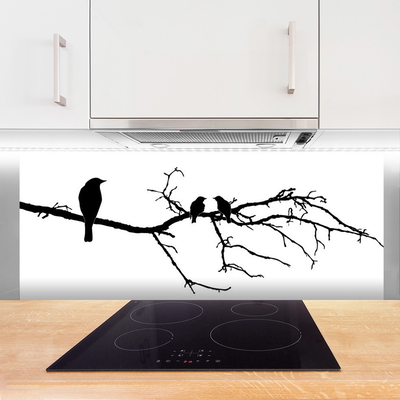 Konyhai hátfal panel Bird branch nature art