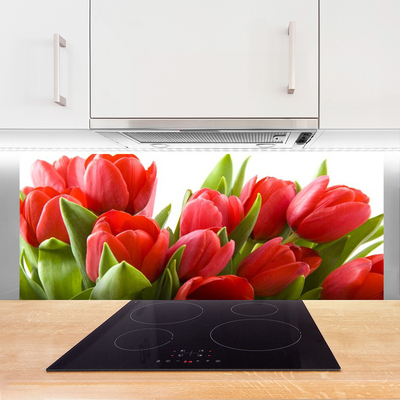 Konyhai hátfal panel Tulipán virágok plant