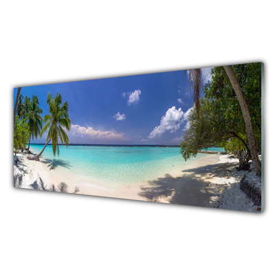 Konyhai panel Seaside palm beach landscape