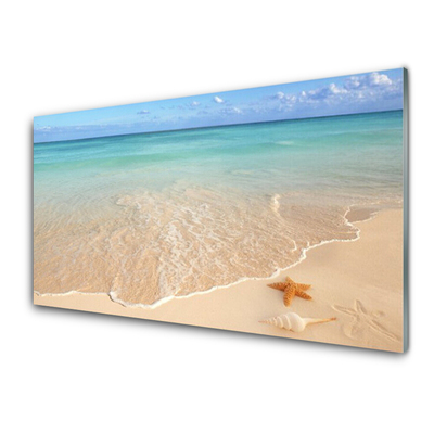 Konyhai panel Starfish beach landscape