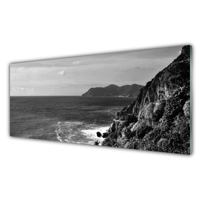 Konyhai falvédő panel Sea mountain landscape