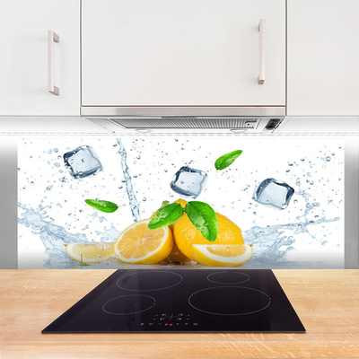Konyhai falburkoló panel Lemon ice cubes kitchen