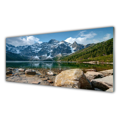 Konyhai falvédő panel Mountain lake landscape