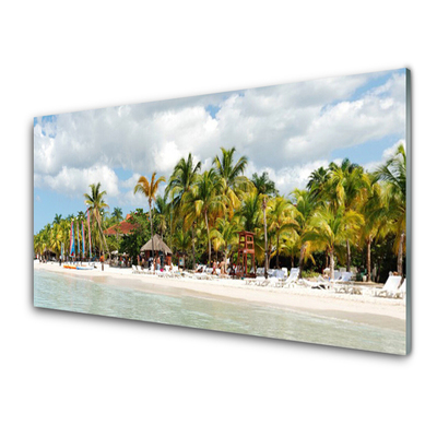 Konyhai dekor panel Beach palm trees landscape