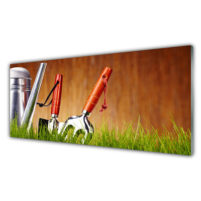 Konyhai panel Grass nature tools