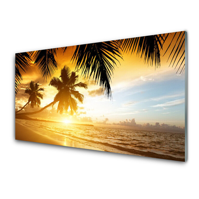 Konyhai fali panel Palm beach sea landscape