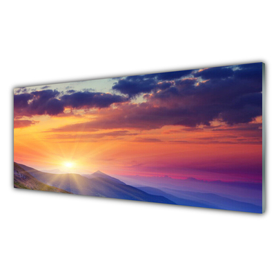 Konyhai dekor panel Sun hegyi táj