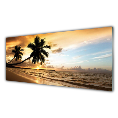 Konyhai dekor panel Palm trees beach landscape