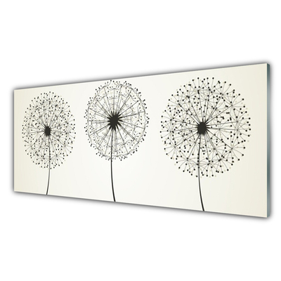 Konyhai üveg fali panel Virág növény természet