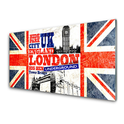 Konyhai fali panel London flag art