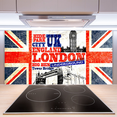 Konyhai fali panel London flag art