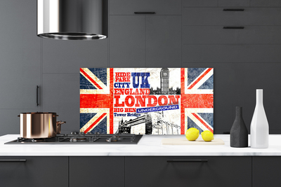 Konyhai fali panel London flag art