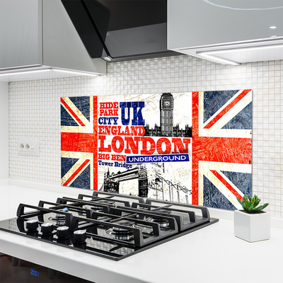 Konyhai fali panel London flag art