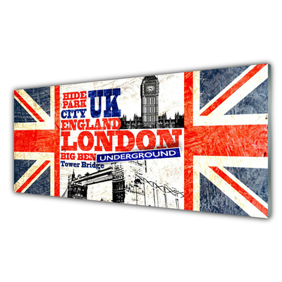 Konyhai fali panel London flag art