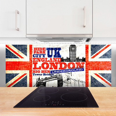 Konyhai fali panel London flag art