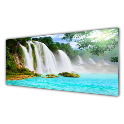 Konyhai panel Waterfall lake nature