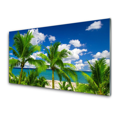 Konyhai falburkoló panel Sea palm trees landscape