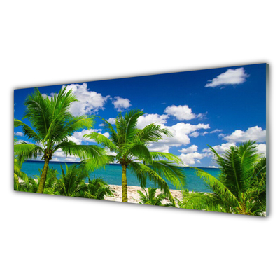 Konyhai falburkoló panel Sea palm trees landscape