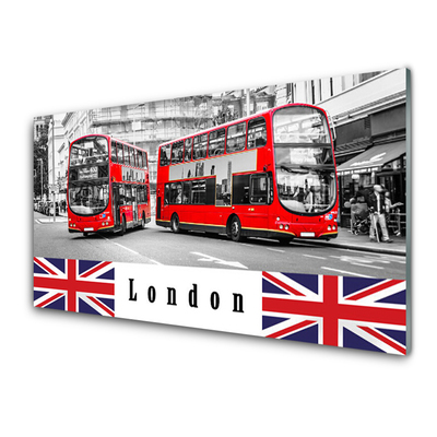 Konyhai falvédő panel London bus art