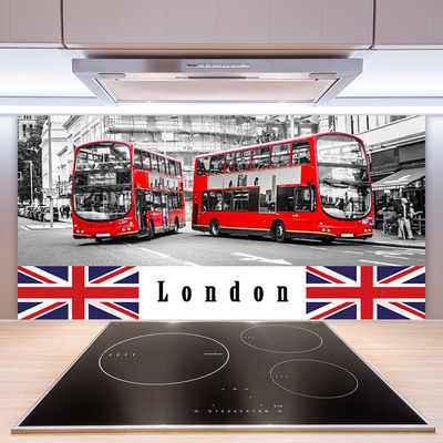Konyhai falvédő panel London bus art