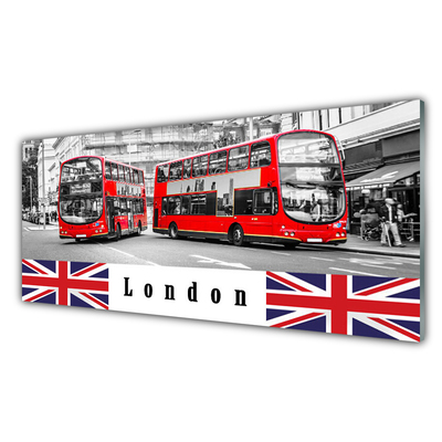 Konyhai falvédő panel London bus art